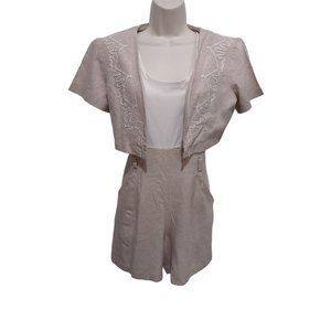 Vintage 80s Scarlett International Romper Playsuit w/ Short Jacket Shorts Set M